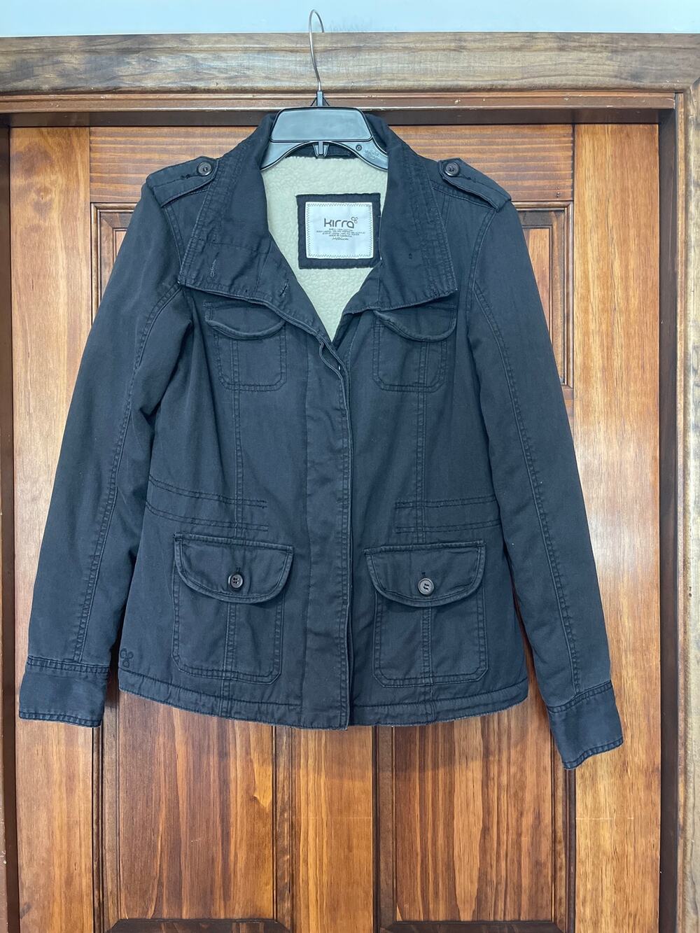 Kirra Women's Utility Field Jacket Fleece Lined Cargo Work Coat M